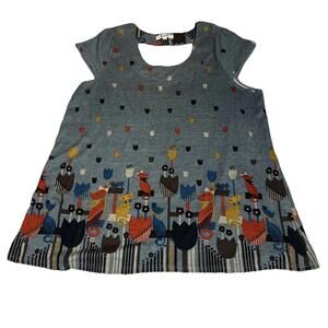Joe‎ Browns Plus Size Cat Print Tunic Dress Sz 22 Boho Mod Retro Art Dopamine